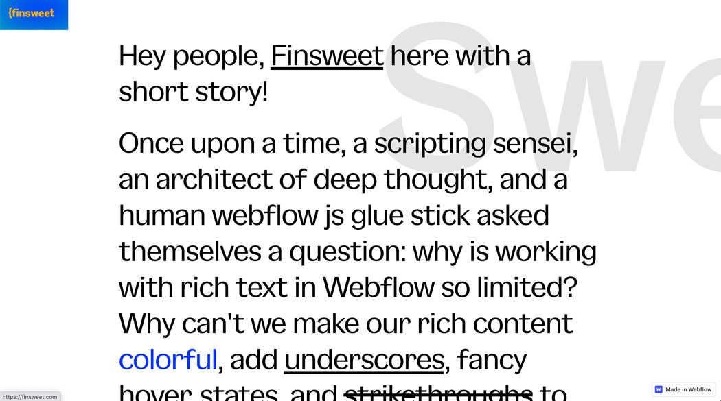 Sweet Text by Finsweet