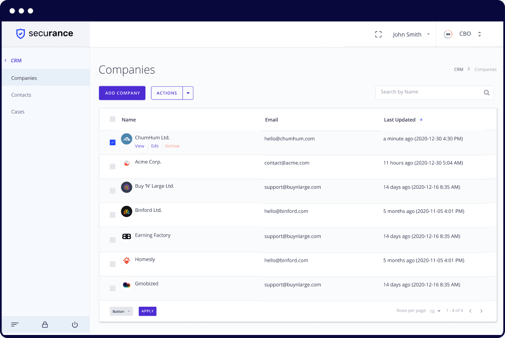 CRM List View