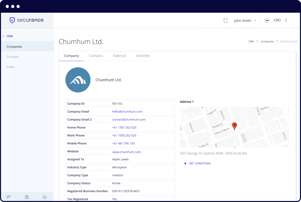 CRM Company Details
