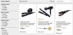 custom actions filtri