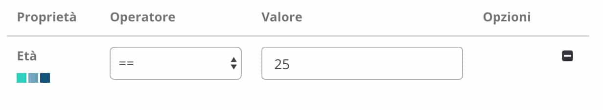 Segmentazione utenti - filtro età