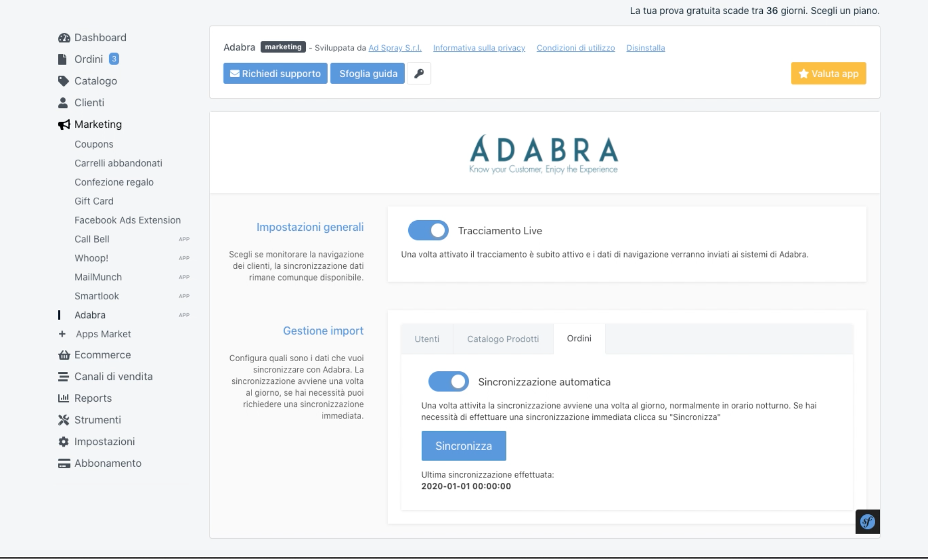 durre i tempi di seutp ed usufruire da subito delle funzionalità presenti in piattaforma.