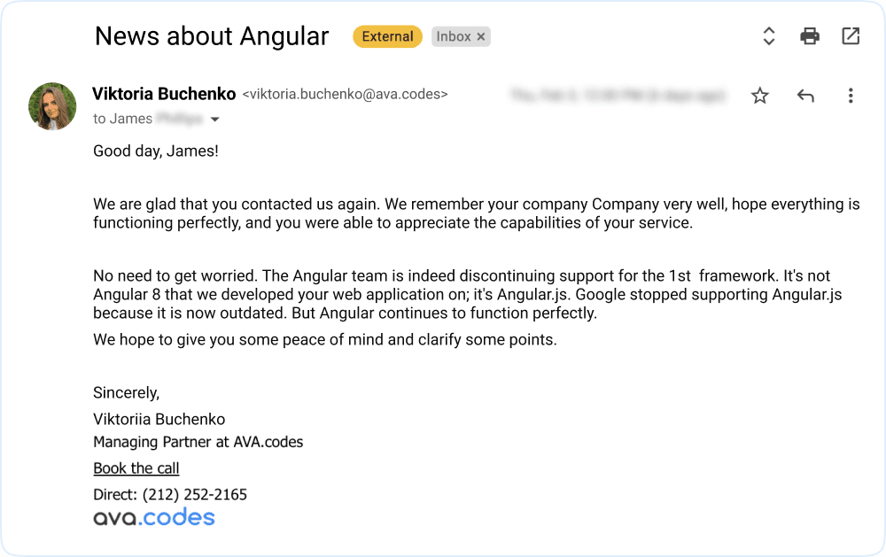 The answer of our Managing Partner Viktoria