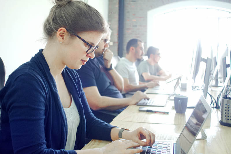 Woman working on computer