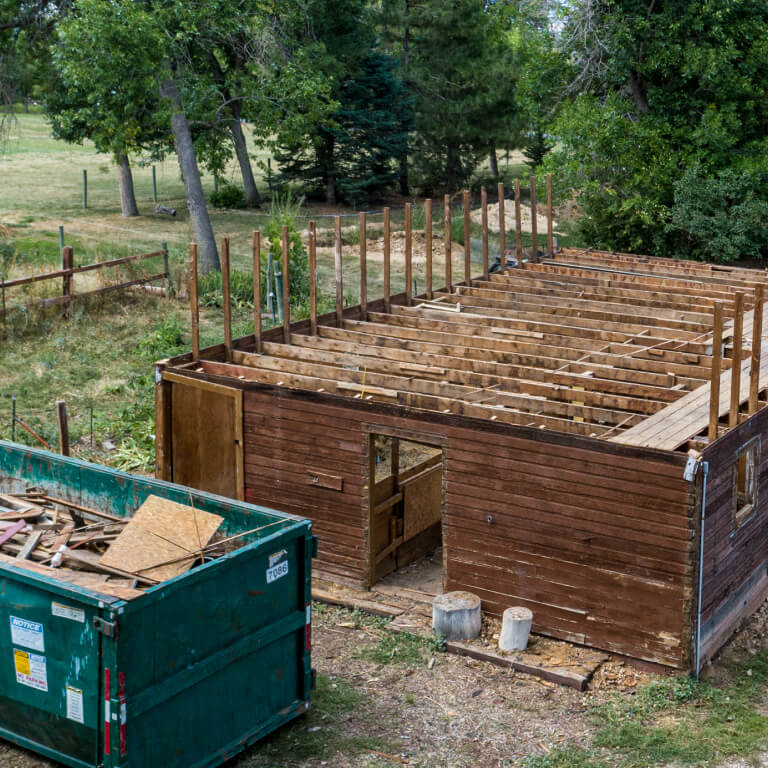 picture of a residential-house-building-demolition-deconstruction-boulder