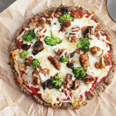 Low Carb Flax & Parmesan Pizza Crust (Gluten Free)