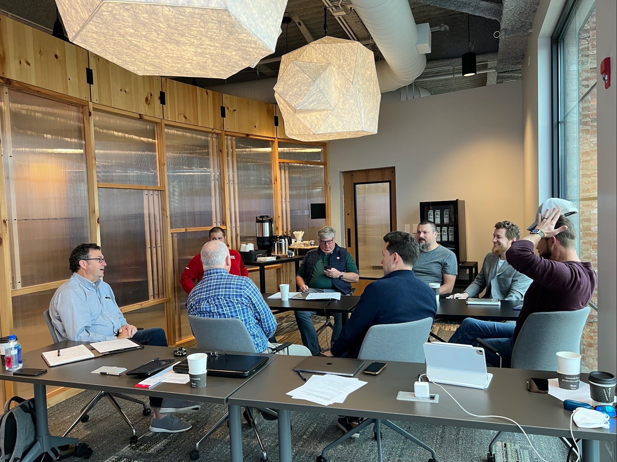 Gimme VMS customers gather in Atlanta to discuss warehouse inventory enhancements during a Gimme customer event. 