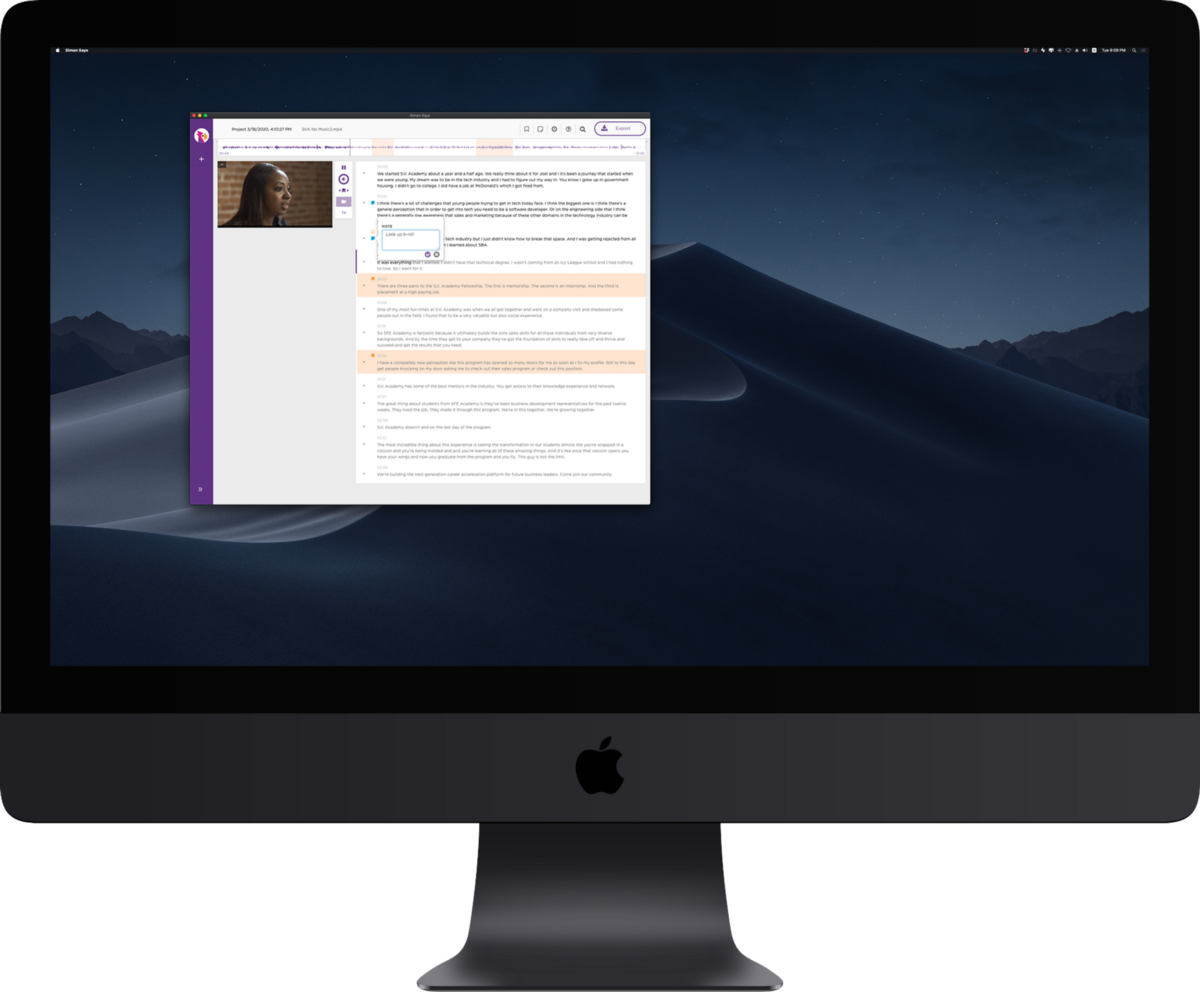 Simon Says on-premise AI transcription solution