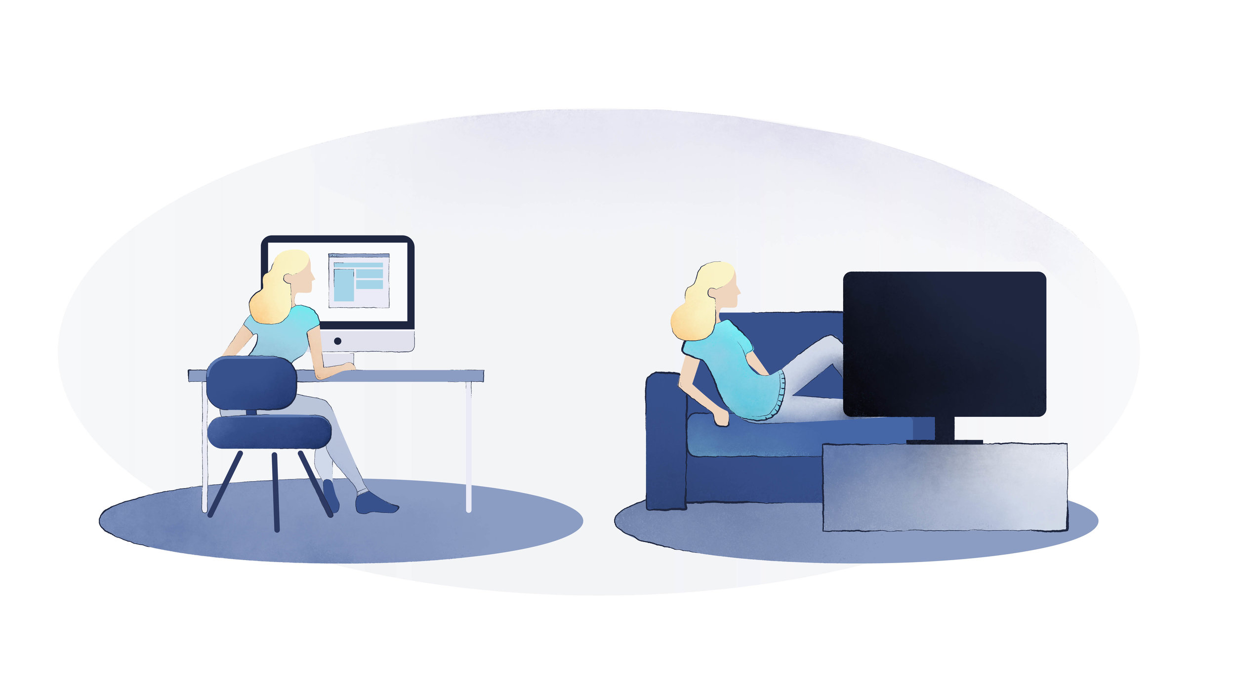 Work vs. Hobbies Illustration