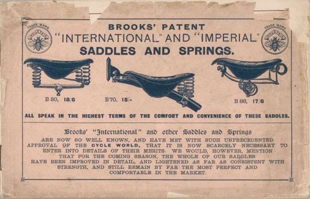 Brooks Saddle and spring patent