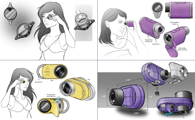 Industrial design form development sketches