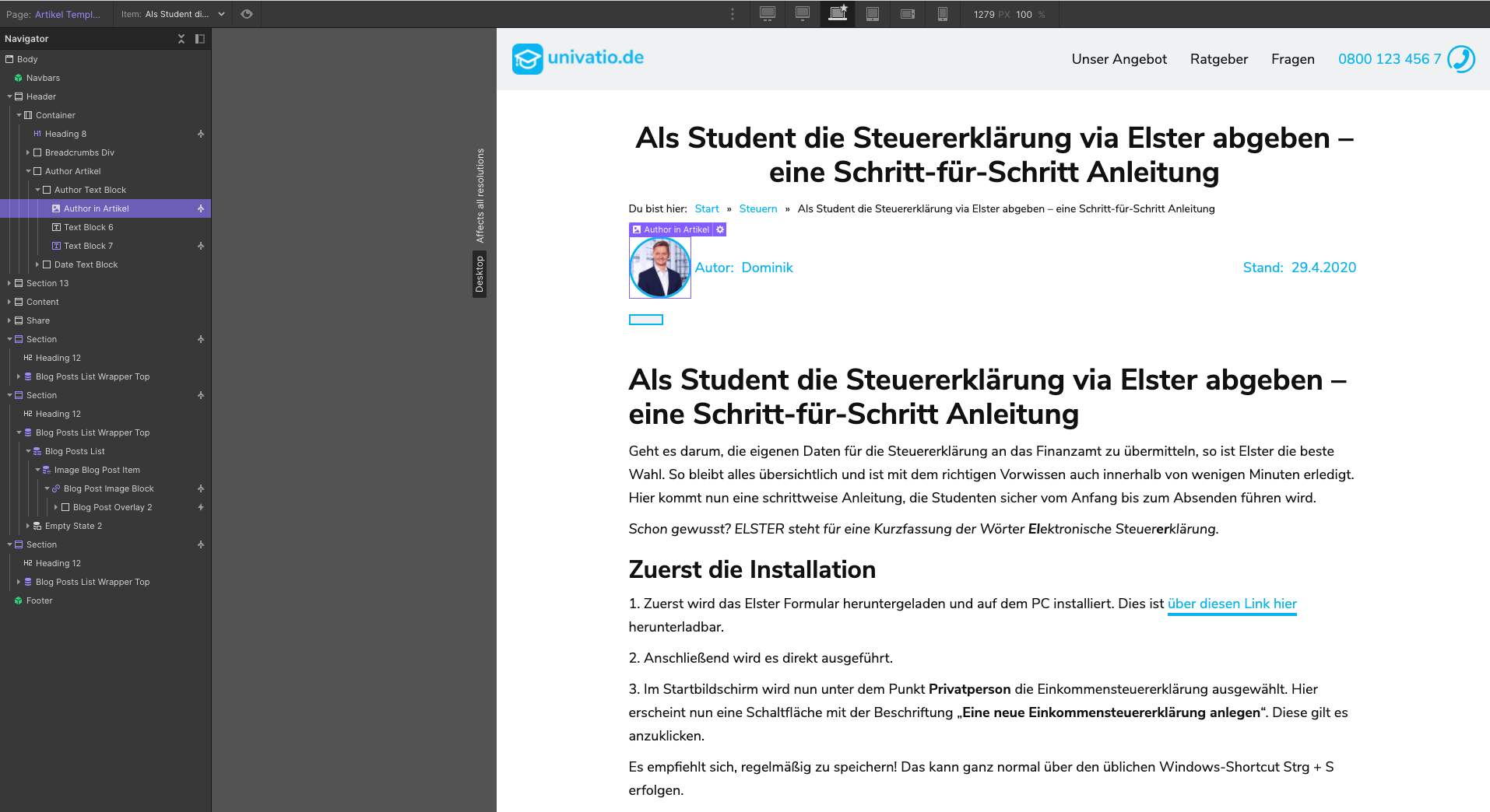 Univatio Artikel