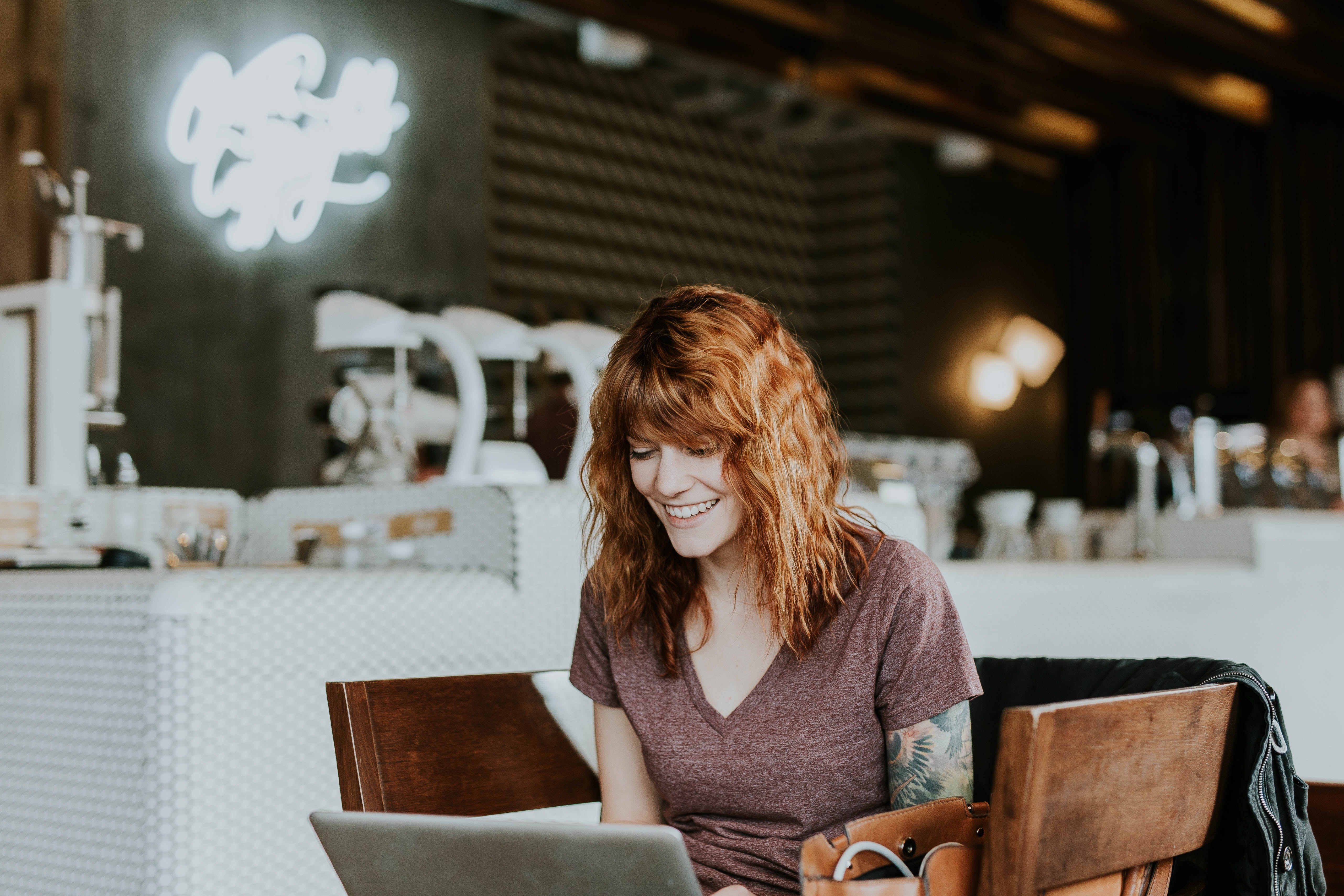 woman looking at laptop