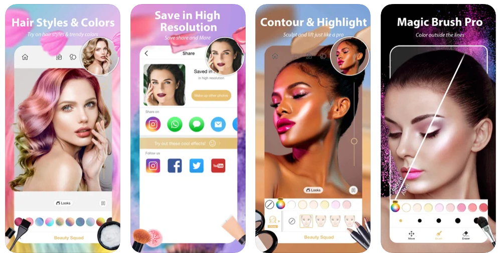 screenshots of Perfect 365