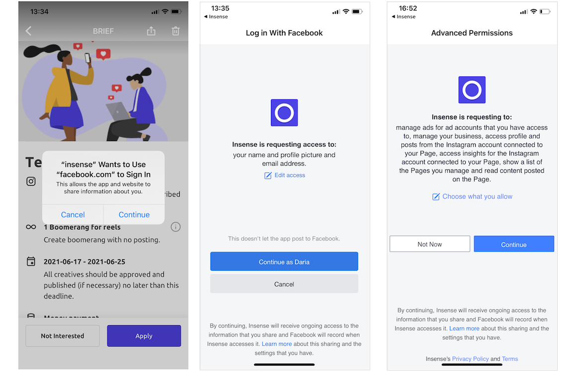 Insense App Giving Whtelisting Permissions
