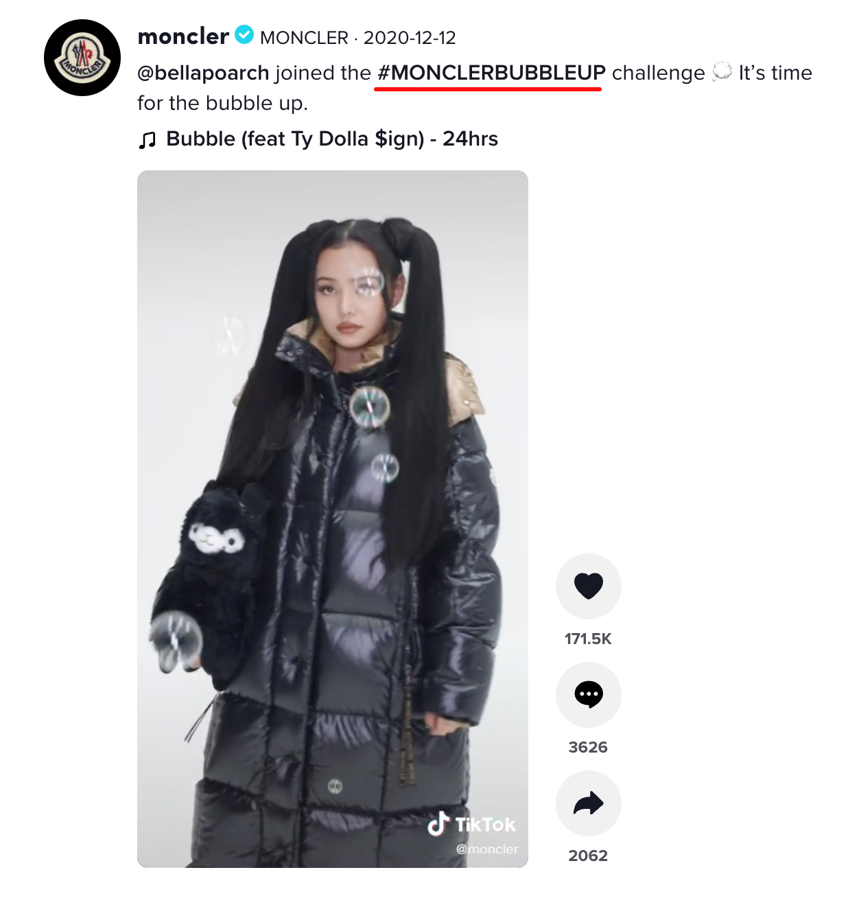 moncler tiktok post