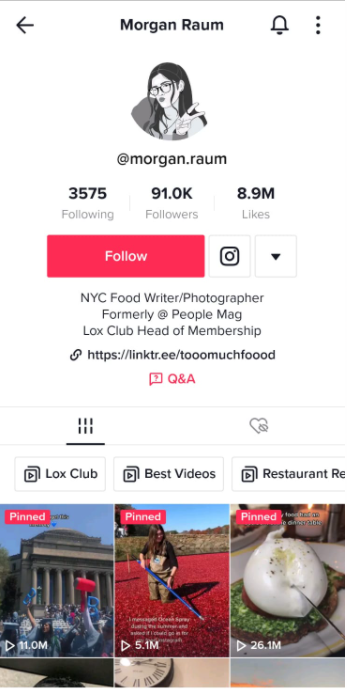 morgan raum tiktok account