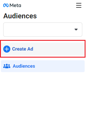meta's create an ad button