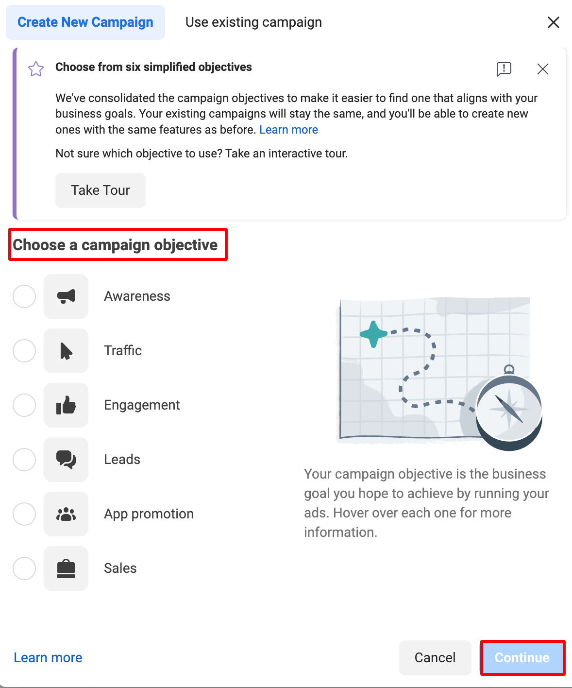 Facebook ads manager campaign set up