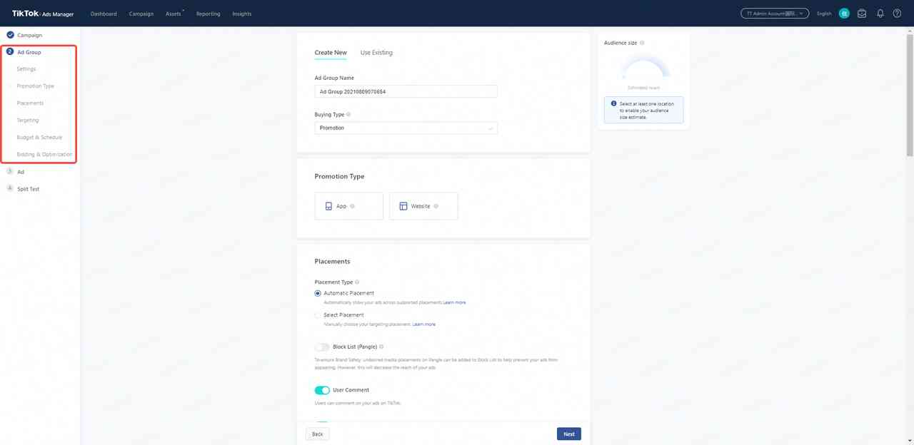 TikTok ads manager campaign set up