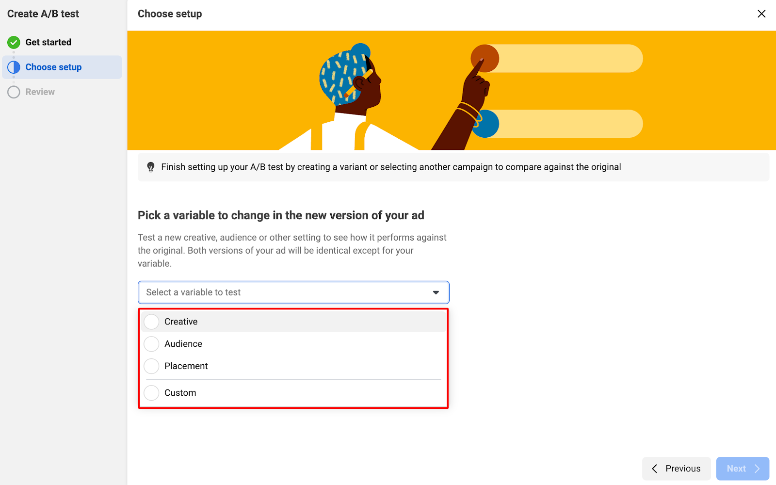 Facebook ads manager campaign set up