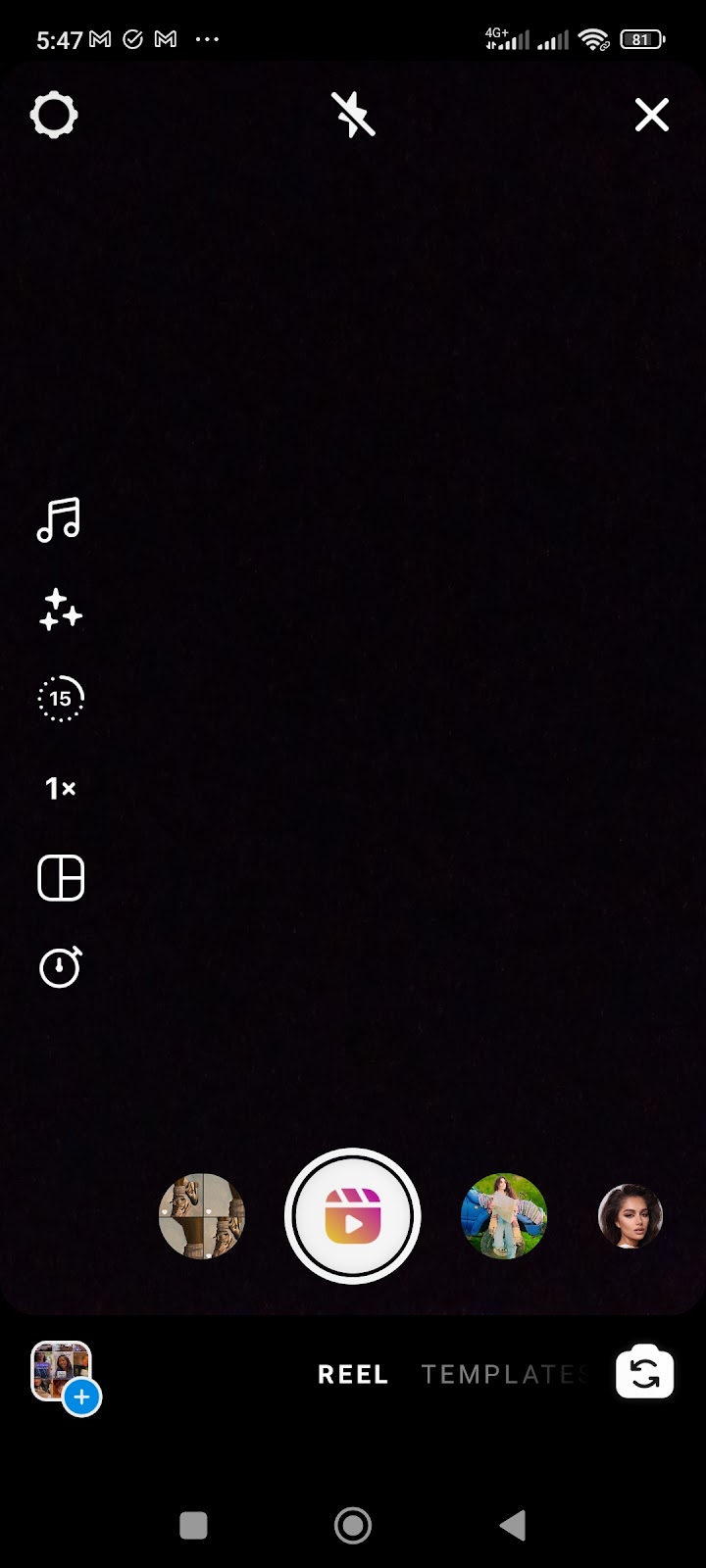 screnshot of Instagram Reels layout