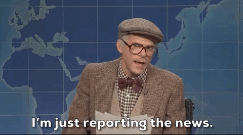 a man saying I'm just reporting the news
