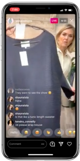 a live Instagram shopping stream