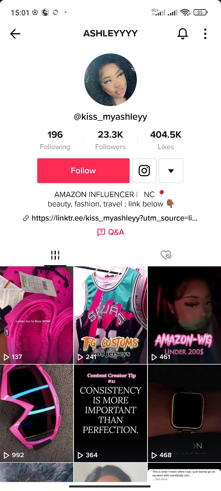 Ashleyyyy tiktok account