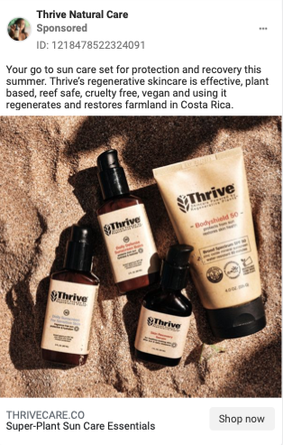 sponsored static image ad on Facebook