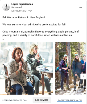 carousel sponsored ad on Facebook