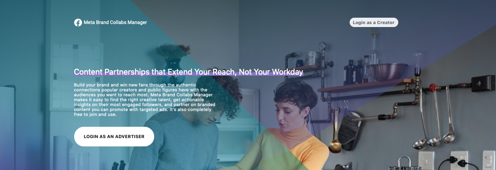 screenshot of Meta Brand Collabs Manager