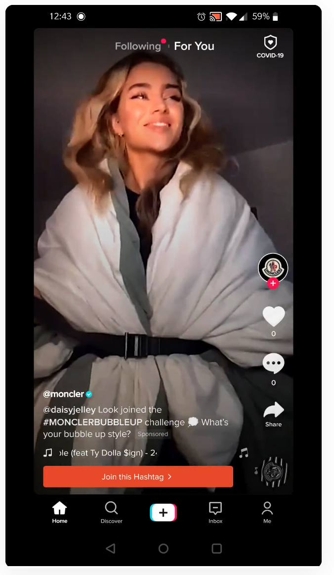 TikTok video using #MONCLERBUBBLEUP
