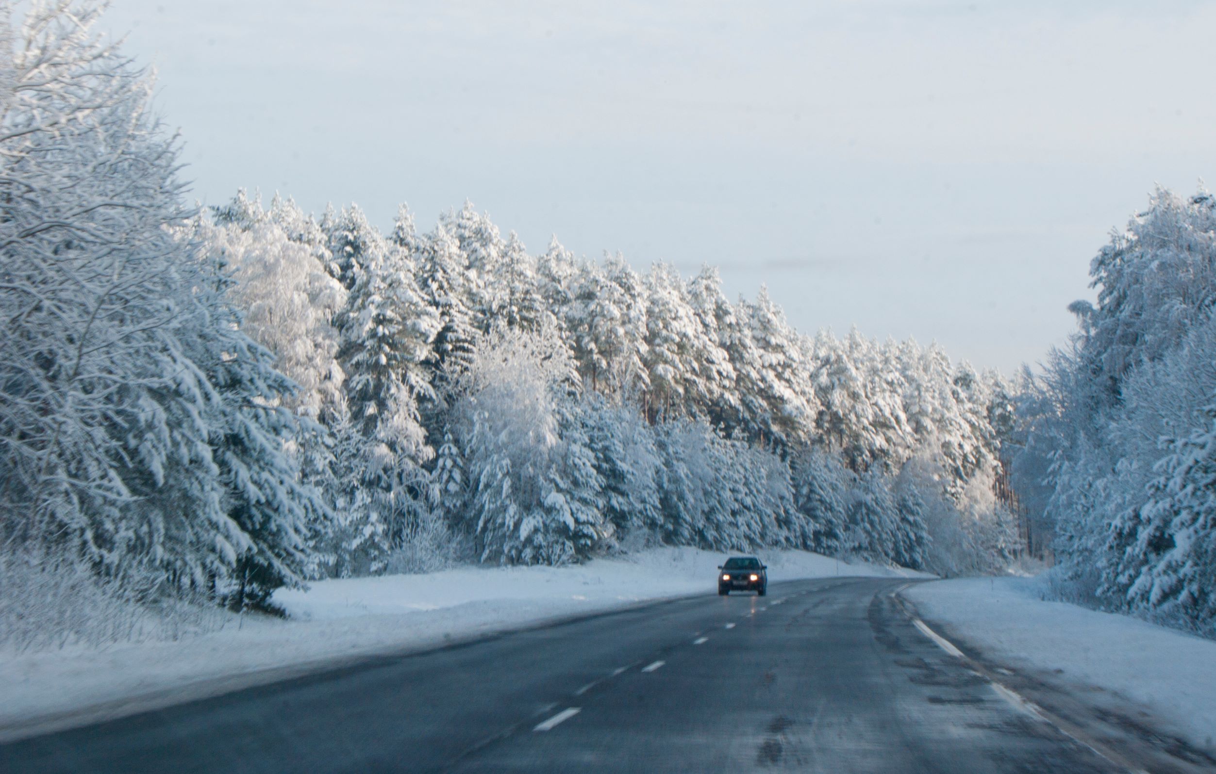 car driving in snow in canada