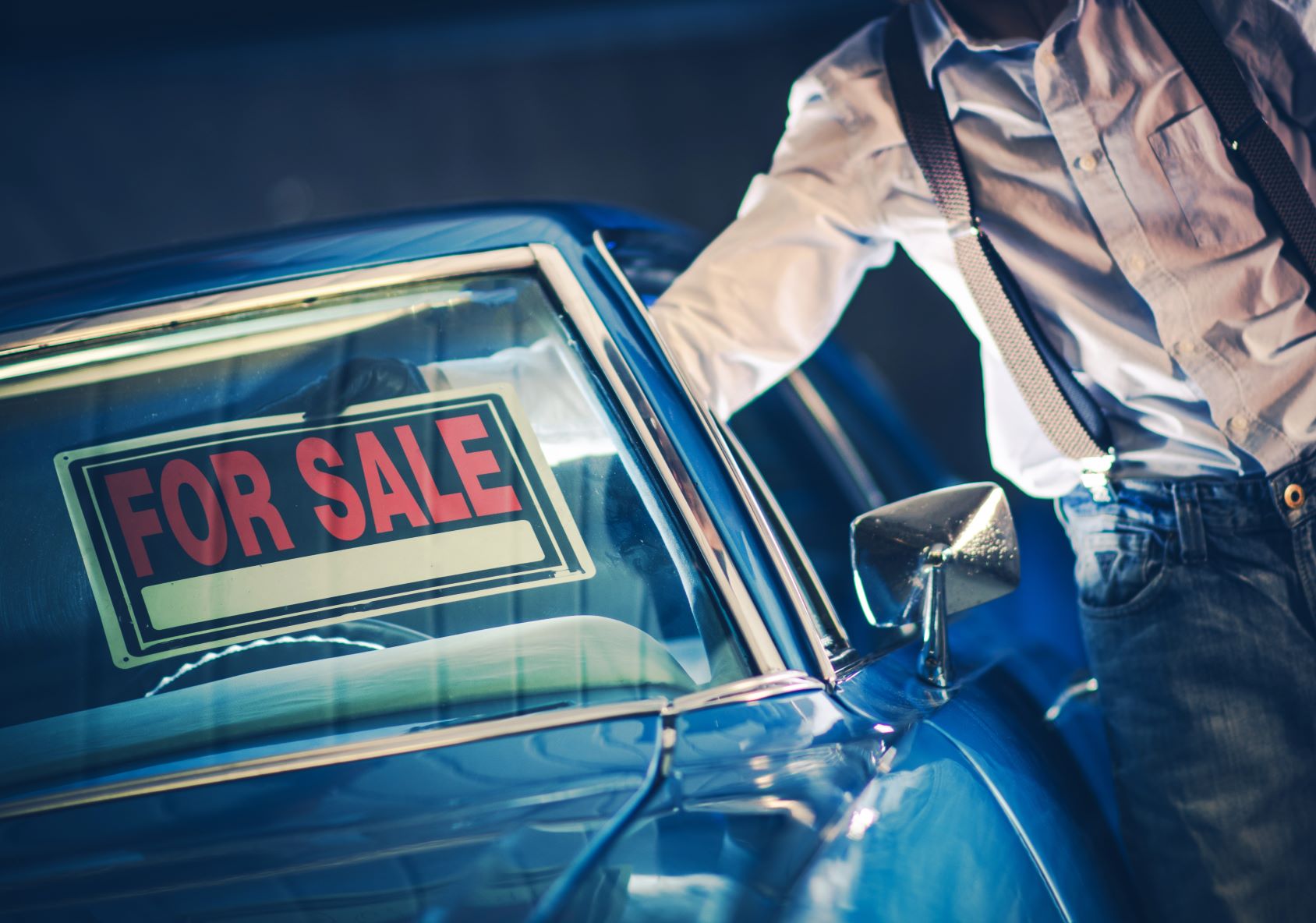 car for sale sign on windshield