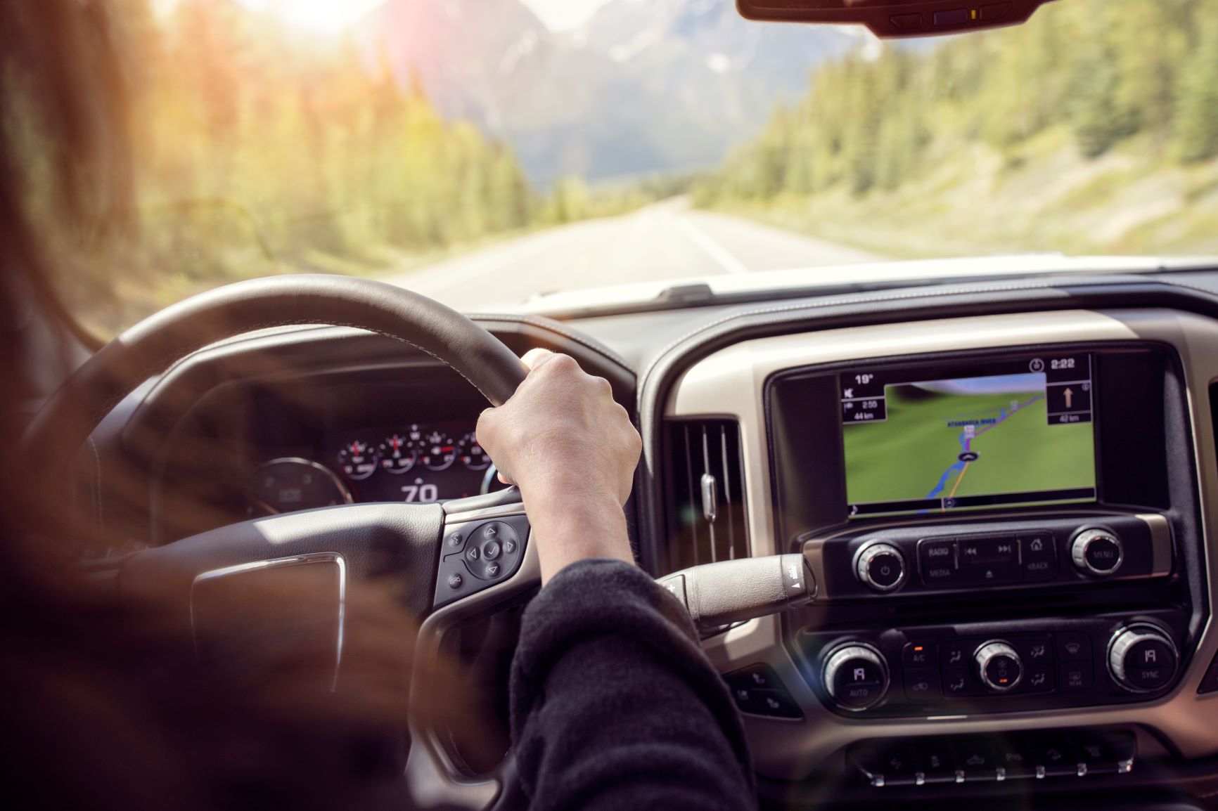 driving a car in the rockies