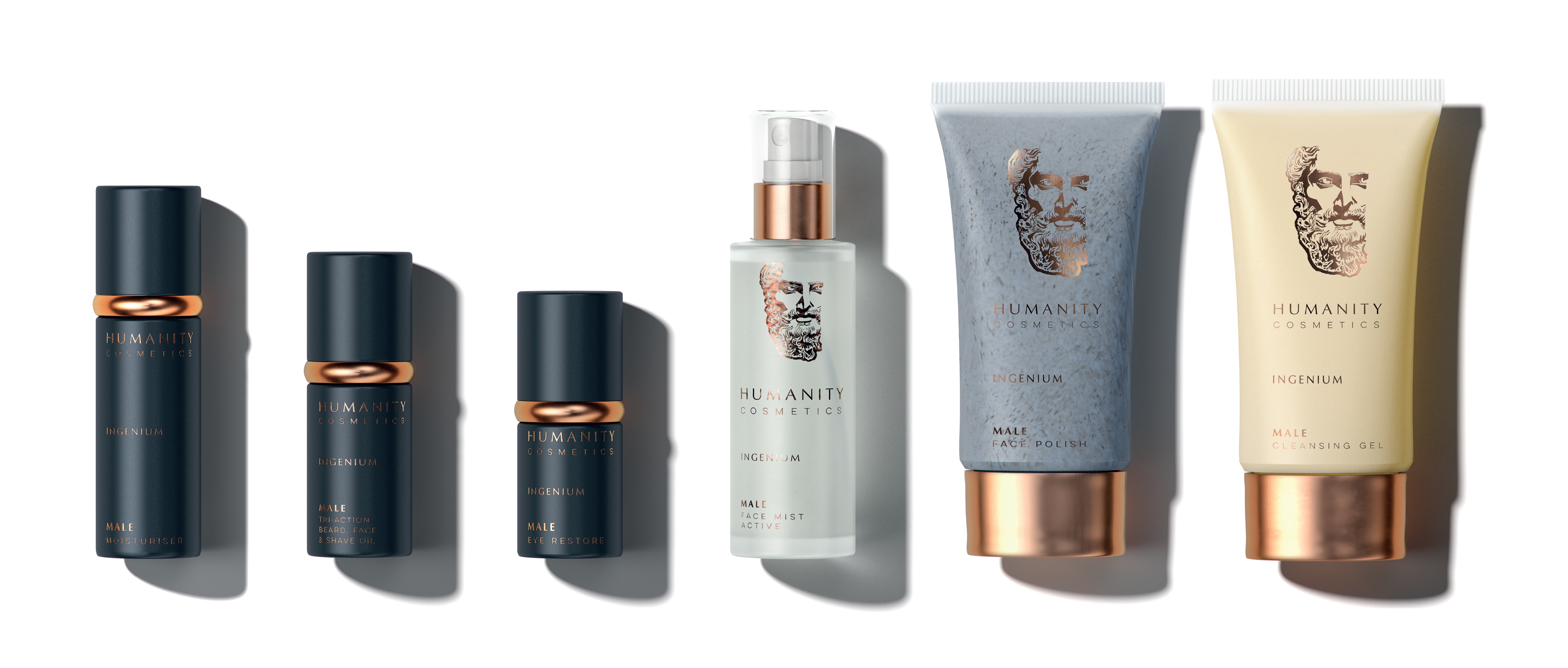 humanity cosmetics male skincare product range skin care for men grooming