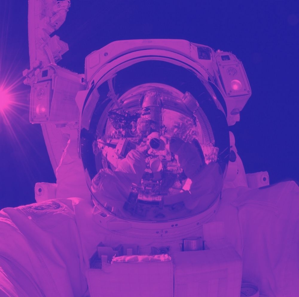 Stylized astronaut artwork