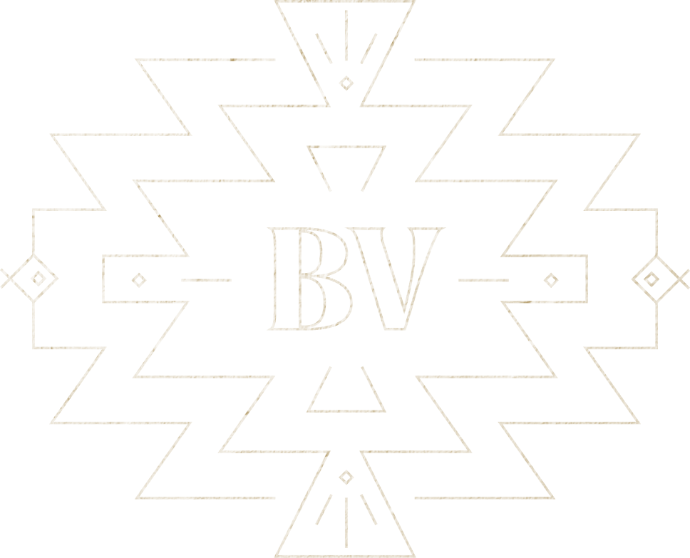 Decorative badge with BV in the middle