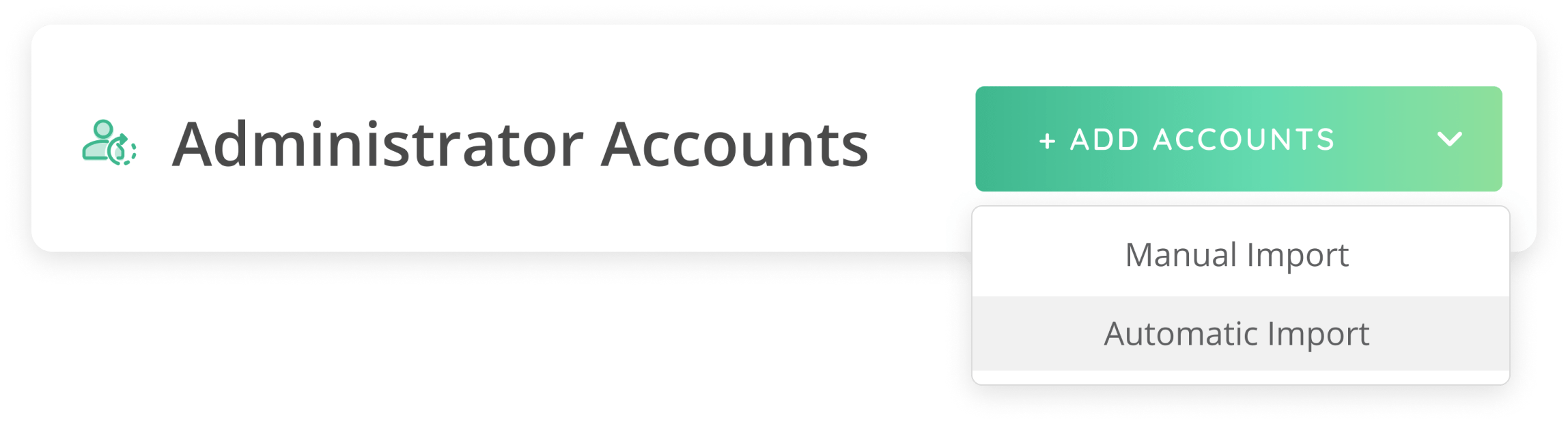 Automatic import for administrators