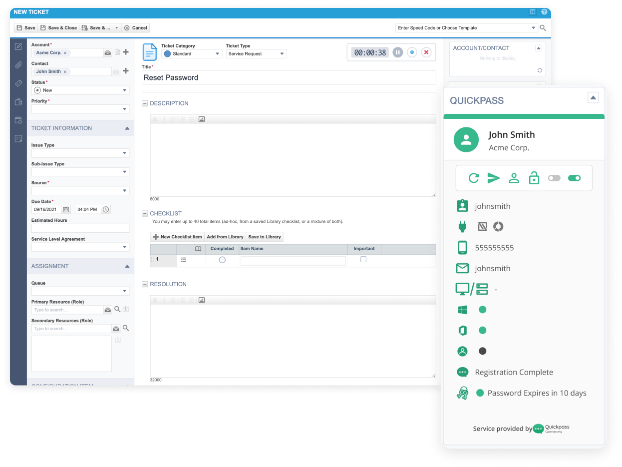 Quickpass Pod on Autotask