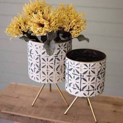 Metal planters with stands from Industrial Luxury