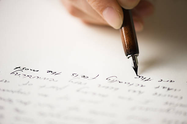 Writing letter to a friend handwriting stock pictures, royalty-free photos & images
