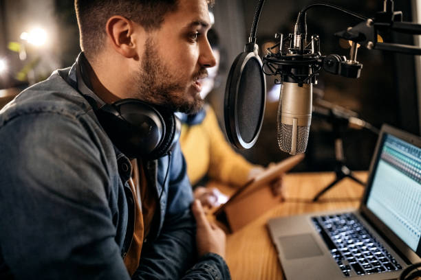 This is my first time on radio voice mic stock pictures, royalty-free photos & images
