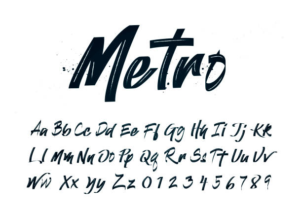 Vector Illustration Handdrawn Calligraphy Brush Script. Modern Handmade Style Typography handwriting stock illustrations