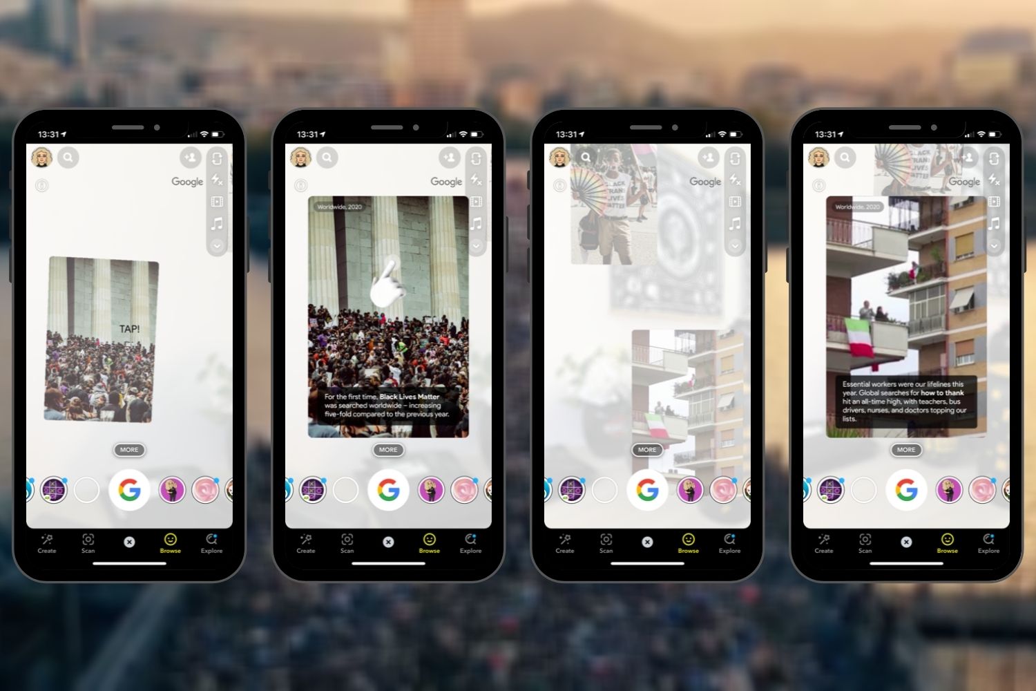 Snapchat four phones