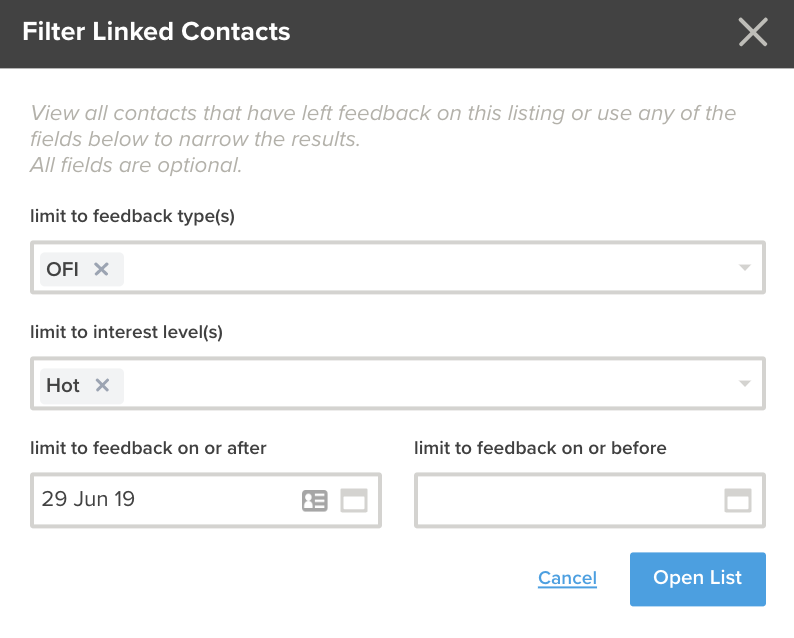 Filter Linked COntacts