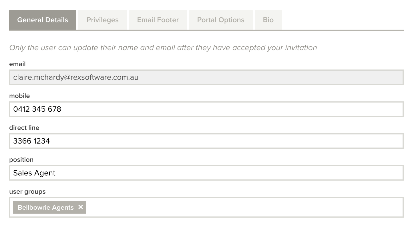 user details