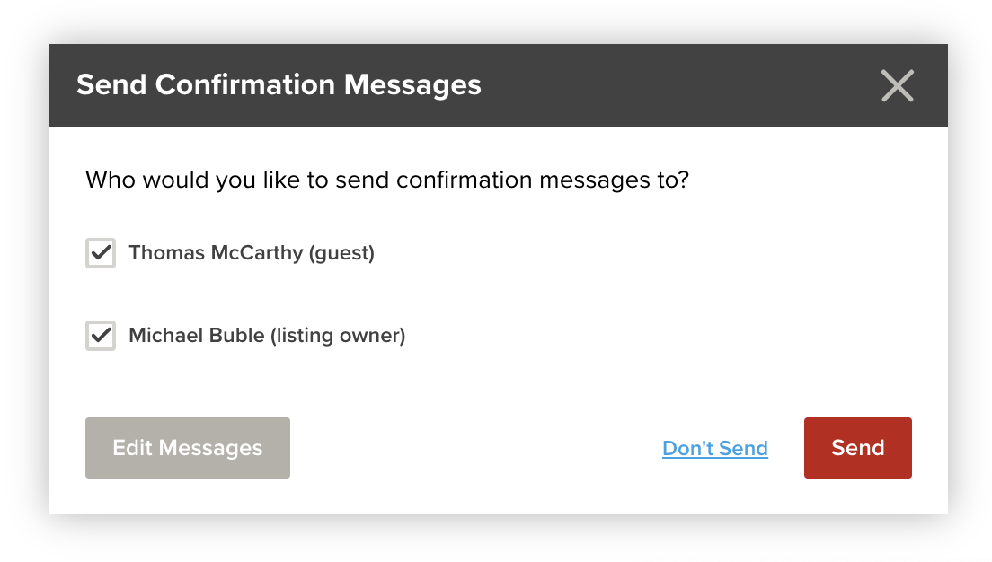 Send Confirmation Messages