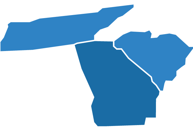Tennessee, South Carolina, Georgia